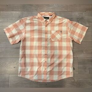 Howler Bros Mens XXL Short Sleeve Orange Relaxed Button-Up Shirt Pockets